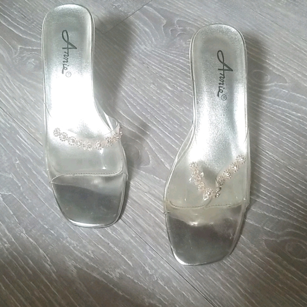 Lightly used silver 3" heels